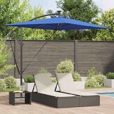vidaXL Parasol 294 x 200 x 270 cm Polyester en Aluminium Azuurblauw