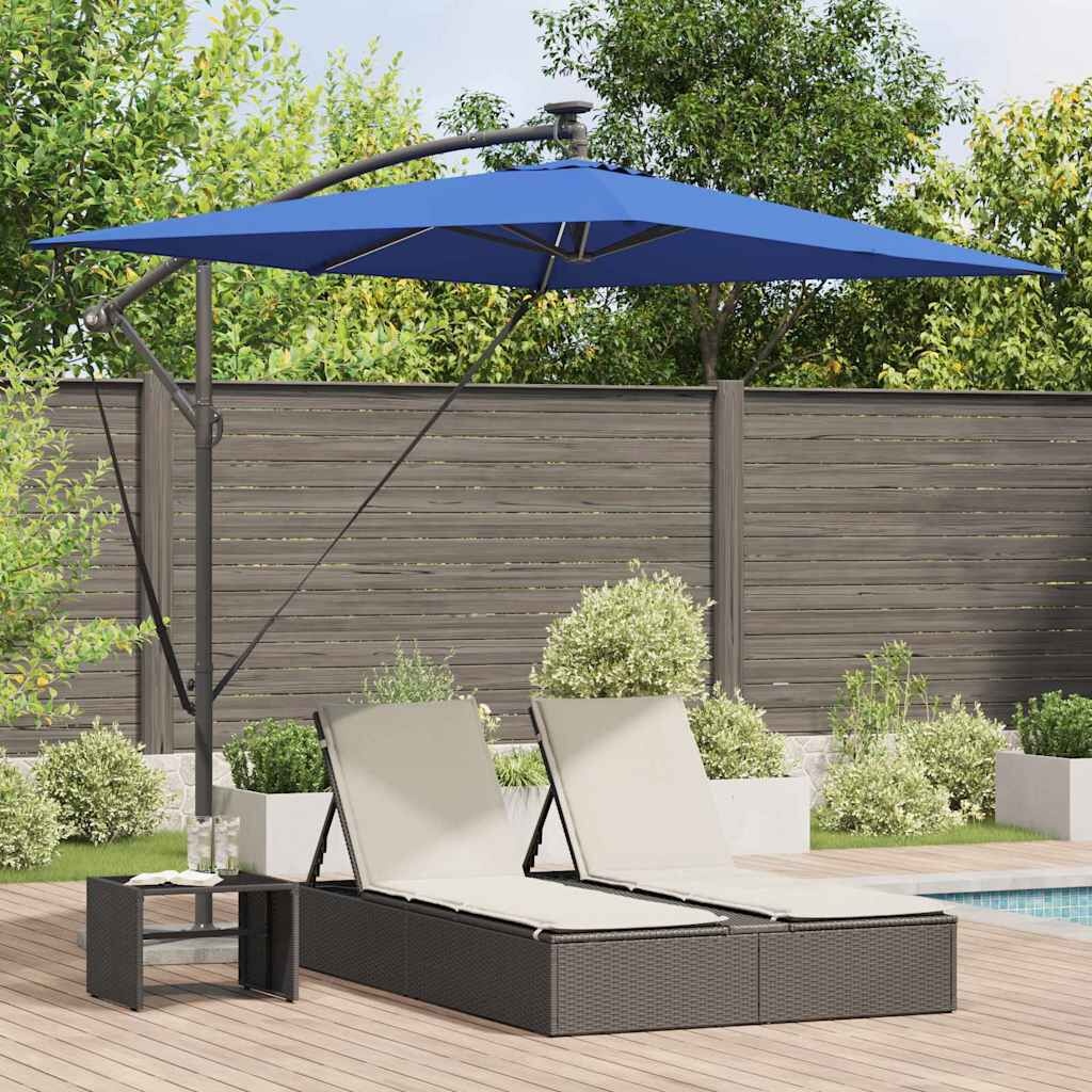 vidaXL Parasol 294 x 200 x 270 cm Polyester en Aluminium Azuurblauw