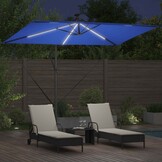 vidaXL Parasol 294 x 200 x 270 cm Polyester en Aluminium Azuurblauw