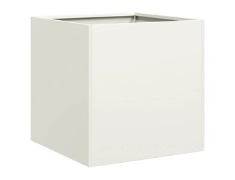 vidaXL Plantenbak 40x40x40 cm koudgewalst staal wit