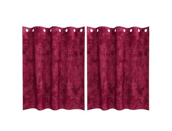 vidaXL Velvet Gordijnen 2 st Wijnrood 175 x 140 cm Fluweel