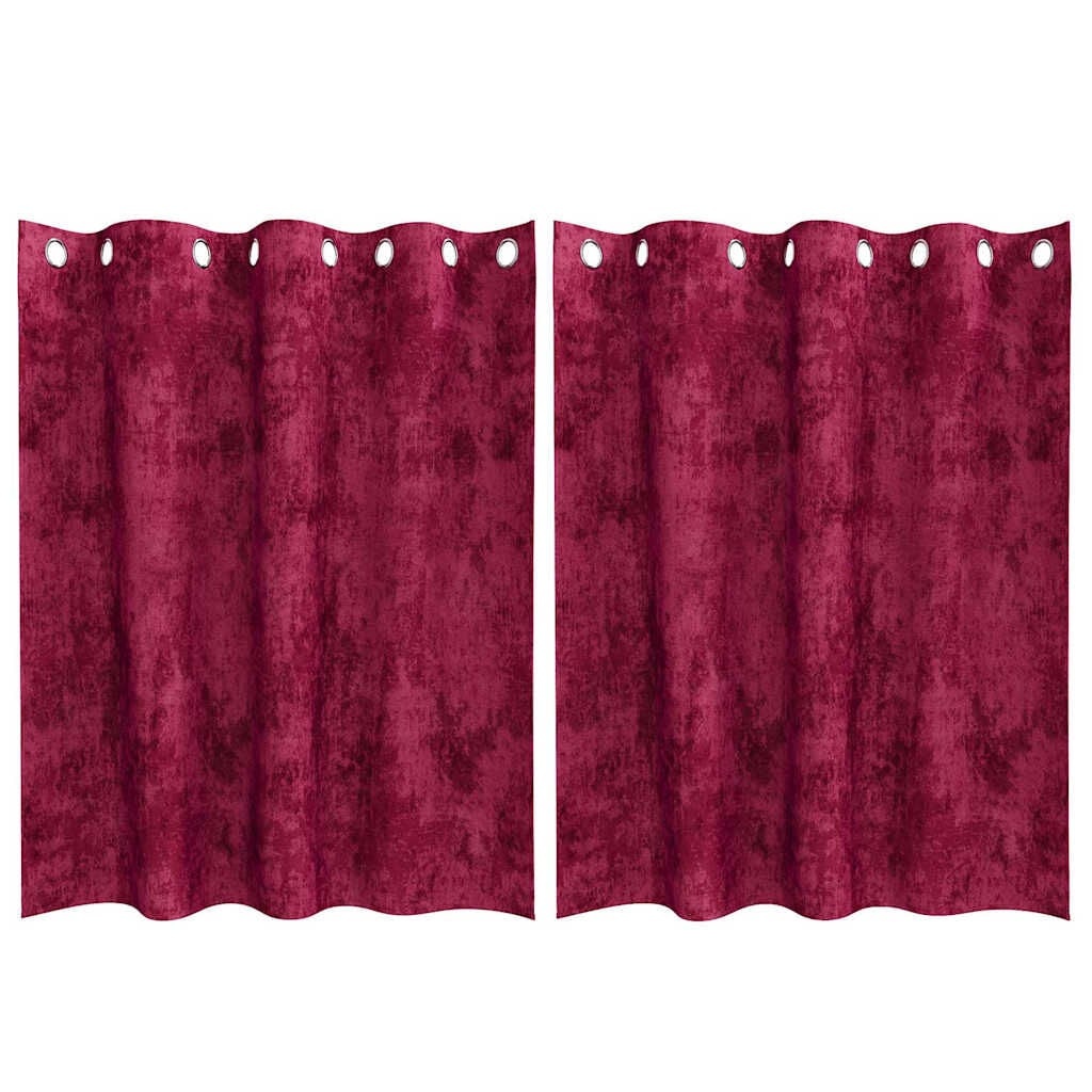 vidaXL Velvet Gordijnen 2 st Wijnrood 175 x 140 cm Fluweel
