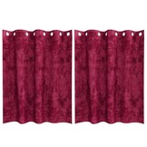 vidaXL Velvet Gordijnen 2 st Wijnrood 175 x 140 cm Fluweel