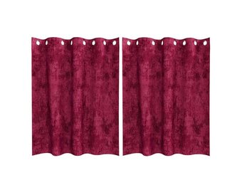 vidaXL Velvet Gordijnen 2 st Wijnrood 175 x 140 cm Fluweel