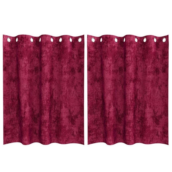 vidaXL Velvet Gordijnen 2 st Wijnrood 175 x 140 cm Fluweel