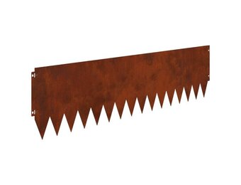 vidaXL Gazonrand 10 st 103 x 30 cm Weathering Steel Roestkleurig