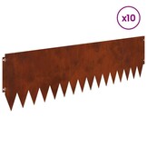 vidaXL Gazonrand 10 st 103 x 30 cm Weathering Steel Roestkleurig