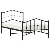 vidaXL Bedframe met hoofd- en voeteneinde metaal zwart 100x190 cm