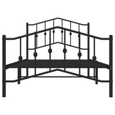 vidaXL Bedframe met hoofd- en voeteneinde metaal zwart 100x190 cm