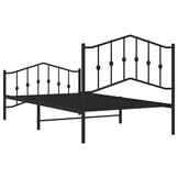 vidaXL Bedframe met hoofd- en voeteneinde metaal zwart 100x190 cm