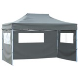 vidaXL Vouwtent pop-up met 4 zijwanden 3x4,5 m antraciet