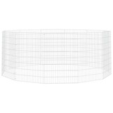vidaXL Dierenverblijf 12 panelen 54x80 cm gegalvaniseerd ijzer