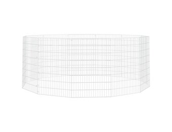 vidaXL Dierenverblijf 12 panelen 54x80 cm gegalvaniseerd ijzer