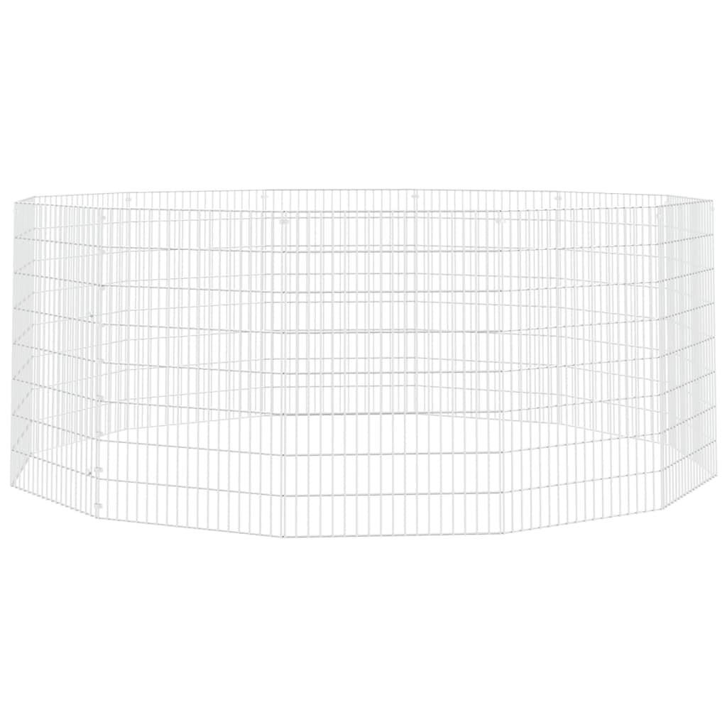 vidaXL Dierenverblijf 12 panelen 54x80 cm gegalvaniseerd ijzer