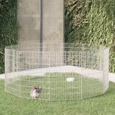 vidaXL Dierenverblijf 12 panelen 54x80 cm gegalvaniseerd ijzer