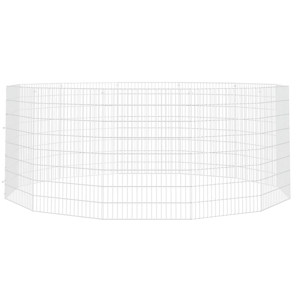 vidaXL Dierenverblijf 12 panelen 54x80 cm gegalvaniseerd ijzer