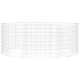 vidaXL Dierenverblijf 12 panelen 54x80 cm gegalvaniseerd ijzer
