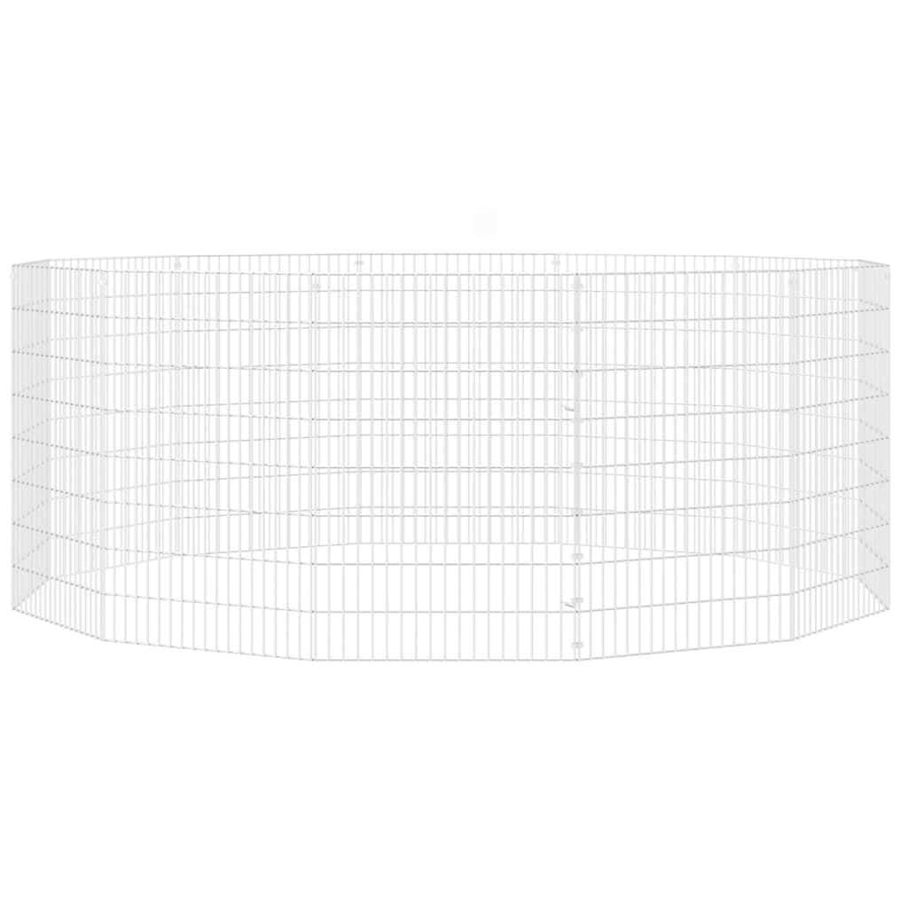 vidaXL Dierenverblijf 12 panelen 54x80 cm gegalvaniseerd ijzer