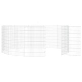 vidaXL Dierenverblijf 12 panelen 54x80 cm gegalvaniseerd ijzer