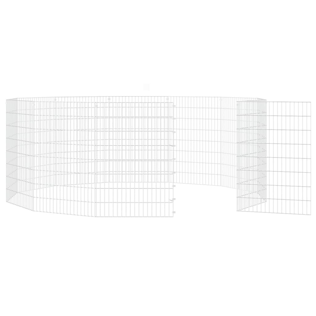 vidaXL Dierenverblijf 12 panelen 54x80 cm gegalvaniseerd ijzer