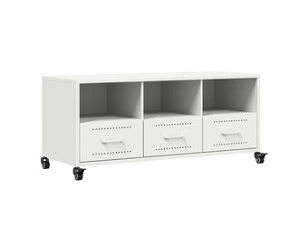 vidaXL Tv-meubel 100,5x39x43,5 cm staal wit