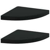 vidaXL Hoekschappen zwevend 2 st 35x35x3,8 cm MDF zwart