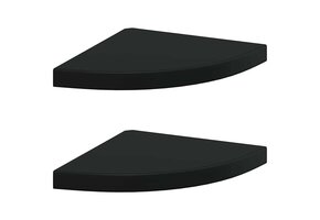 2 zwarte zwevende hoekschappen van MDF 35x35 cm - 34% korting