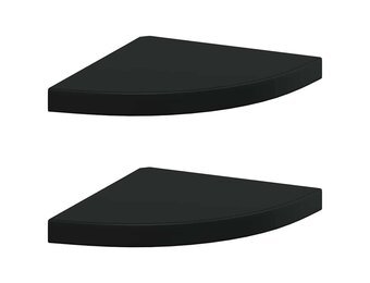 vidaXL Hoekschappen zwevend 2 st 35x35x3,8 cm MDF zwart