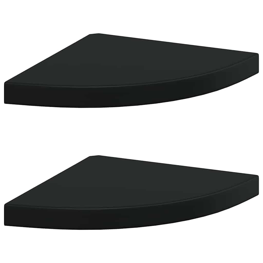 vidaXL Hoekschappen zwevend 2 st 35x35x3,8 cm MDF zwart