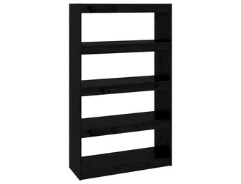 vidaXL Boekenkast/kamerscherm 80x30x135,5 cm massief grenenhout zwart