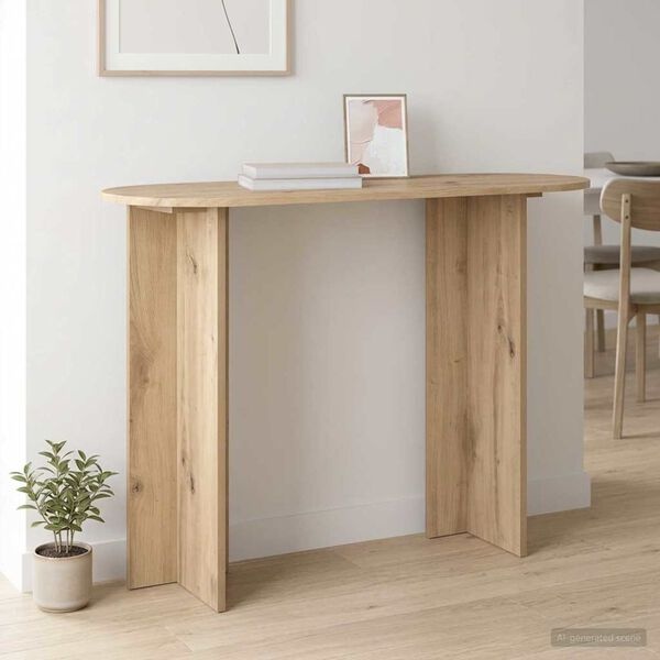 vidaXL Wandtafel Artisanaal eiken 100 x 39,5 x 75 cm Bewerkt hout