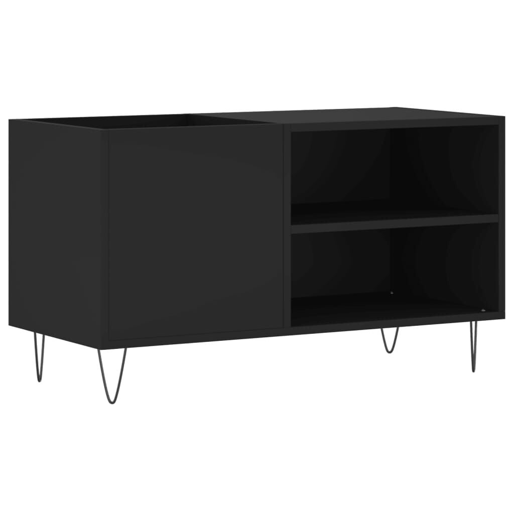 vidaXL Platenkast 85x38x48 cm bewerkt hout zwart