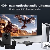 HDMI Audio Extractor 4K 30Hz Zwart | Optisch & 3.5mm RCA | 31% Korting