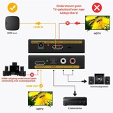 HDMI Audio Extractor 4K 30Hz Zwart | Optisch & 3.5mm RCA | 31% Korting