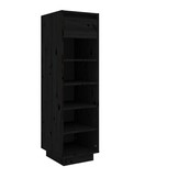 vidaXL Schoenenkast 30x34x105 cm massief grenenhout zwart
