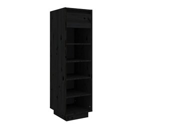 vidaXL Schoenenkast 30x34x105 cm massief grenenhout zwart
