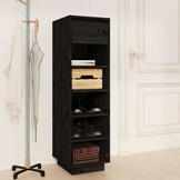vidaXL Schoenenkast 30x34x105 cm massief grenenhout zwart