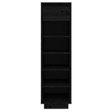 vidaXL Schoenenkast 30x34x105 cm massief grenenhout zwart