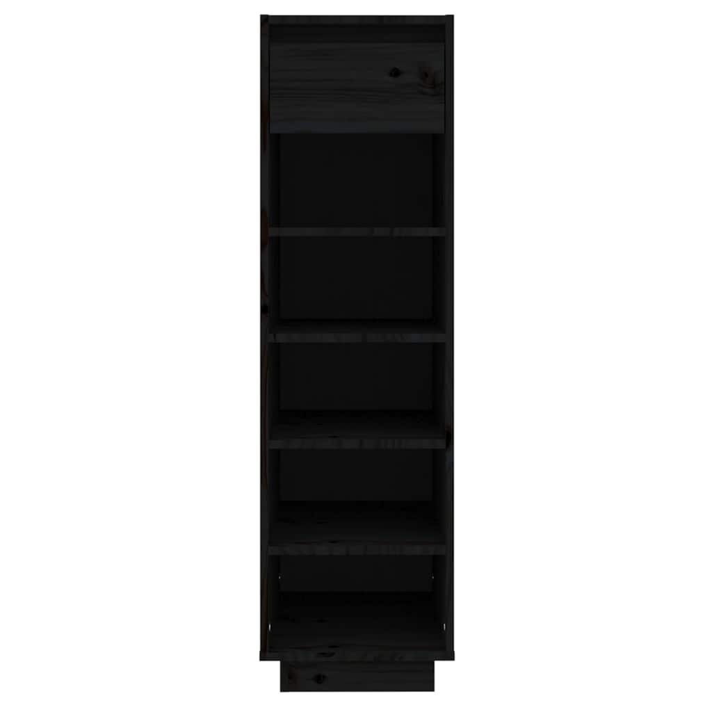 vidaXL Schoenenkast 30x34x105 cm massief grenenhout zwart