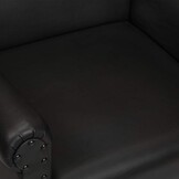 vidaXL Kuipstoel echt leer zwart