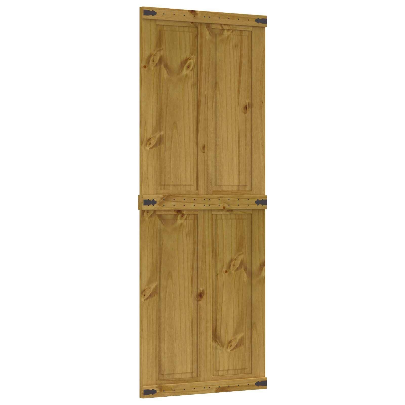 vidaXL Schuifdeur CORONA 80 x 210 cm Massief grenenhout HoningBruin