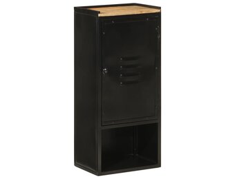 vidaXL Badkamerkast 40x27x90 cm ijzer en massief mangohout