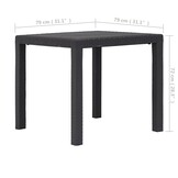 vidaXL Tuintafel 79x79x72 cm rattan-look kunststof bruin