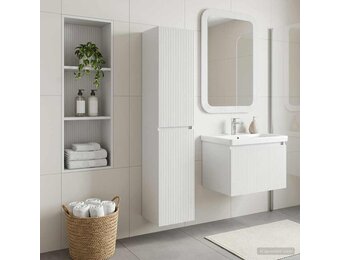vidaXL Wand Gemonteerde Badkamerkast Wit 33 x 34,5 x 160 cm