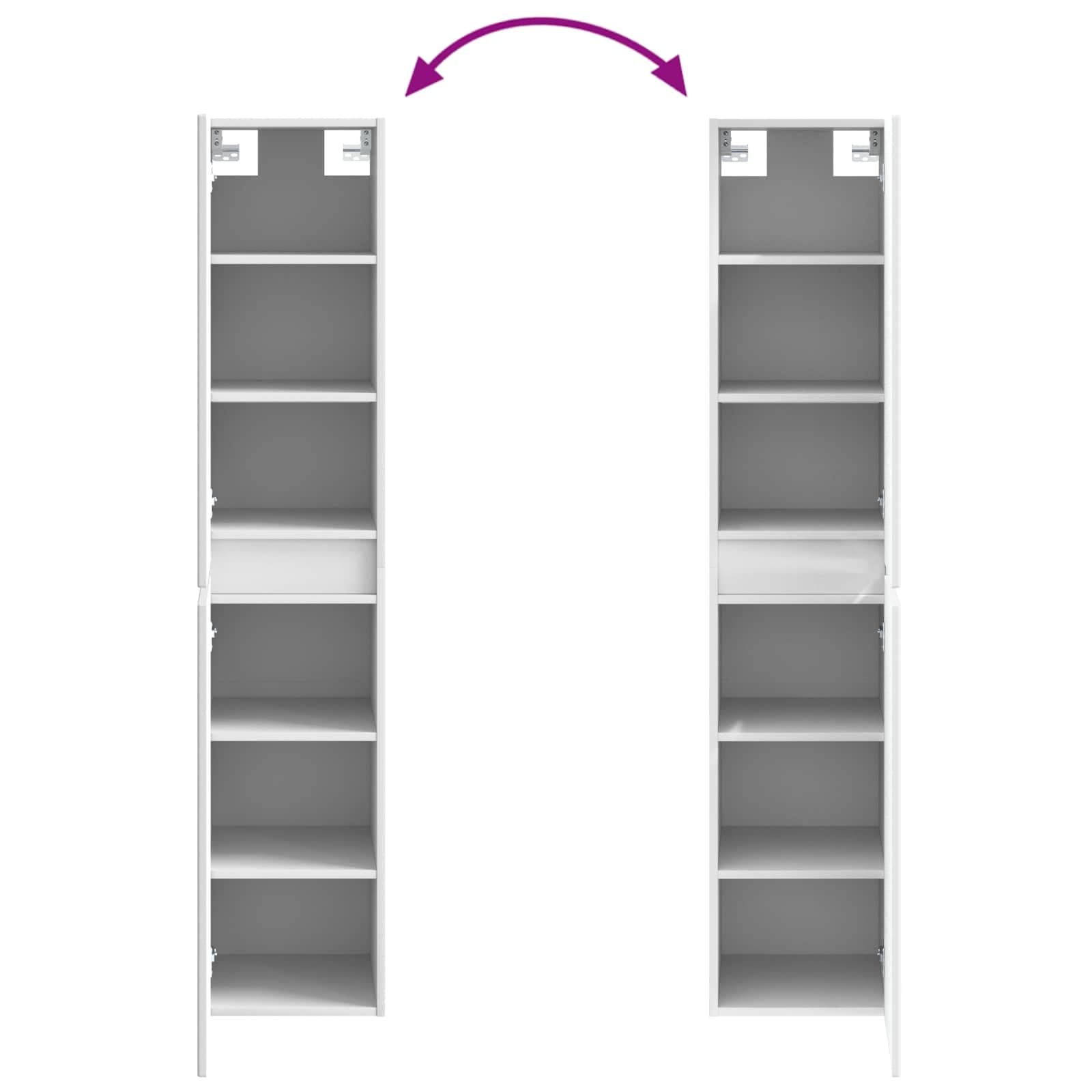 vidaXL Wand Gemonteerde Badkamerkast Wit 33 x 34,5 x 160 cm