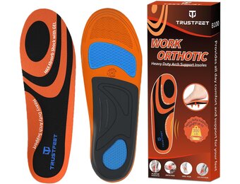 Trustfeet Orthopedische Werkinlegzolen, Boogondersteuning tegen Vermoeidheid en Fasciitis Plantaris, Comfort Inlegzolen voor Dames en Heren, Werkschoen Schoeninlegzolen voor de Hele Dag Staan-XS - Maat XS(36-38 EU)24.5cm