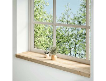 vidaXL Vensterbanken 2 st onbehandeld 110x30x2 cm massief eikenhout