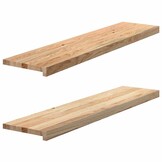 vidaXL Vensterbanken 2 st onbehandeld 110x30x2 cm massief eikenhout