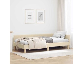 vidaXL Hoekbedframe Crème 90 x 190 cm Stof