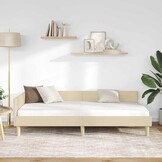 vidaXL Hoekbedframe Crème 90 x 190 cm Stof